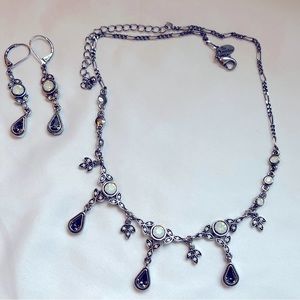 Lia Sophia silver choker and earrings set